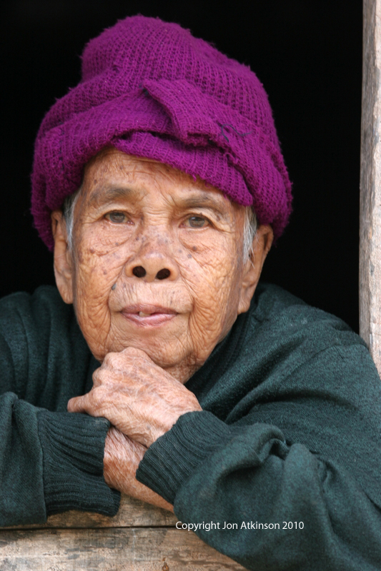 Old woman, Mekong River Vilage Laos Old woman, Mekong River Vilage Laos